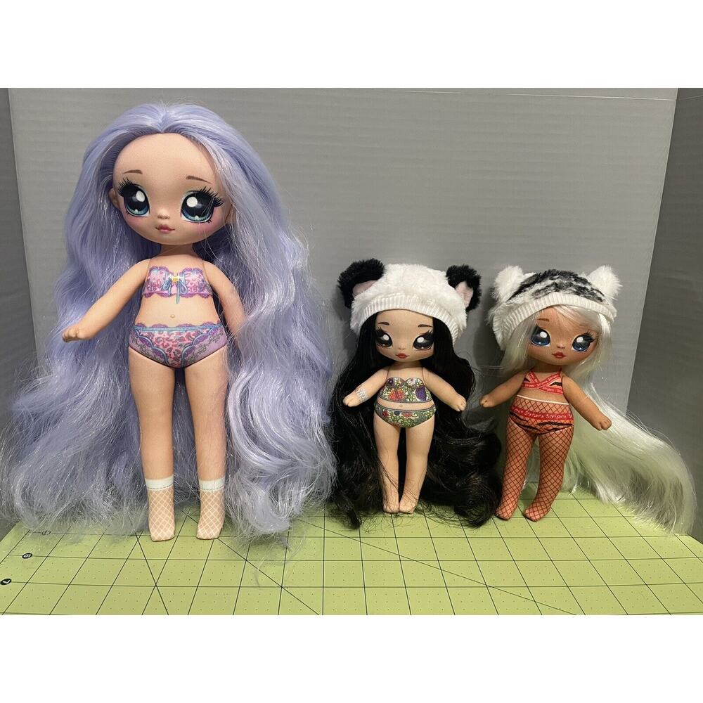 MGA Na Na Na Surprise Lot 3Dolls Juli Joyful Panda, Bianca Bengal & Piper Prim
